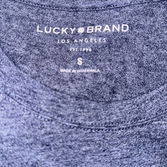 Lucky Brand S-XL Heather Blue Floral Bloom Short Sleeve Tee in Dress Blues - Picture 10 of 11